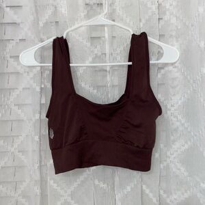 Free People Brown Good Karma Square-Neck Bra